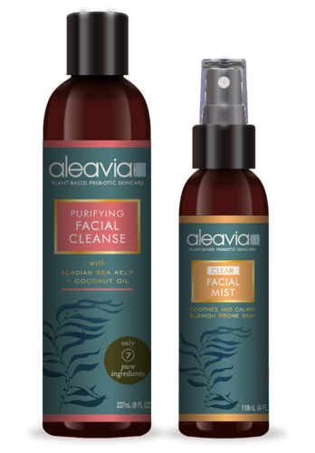 Aleavia Prebiotic Acne Repair Kit (includes Aleavia Purifying Facial Cleanse 8oz bottle and Aleavia Clear Facial Mist 4oz bottle)