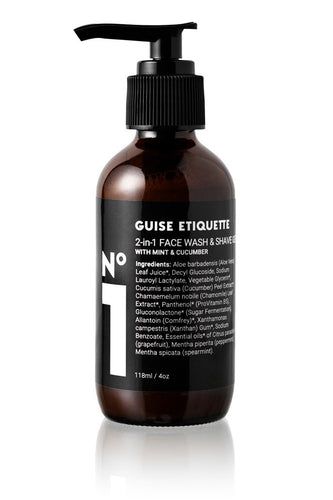 Guise Etiquette 2-in-1 Face wash & Shave Gel 4 oz.