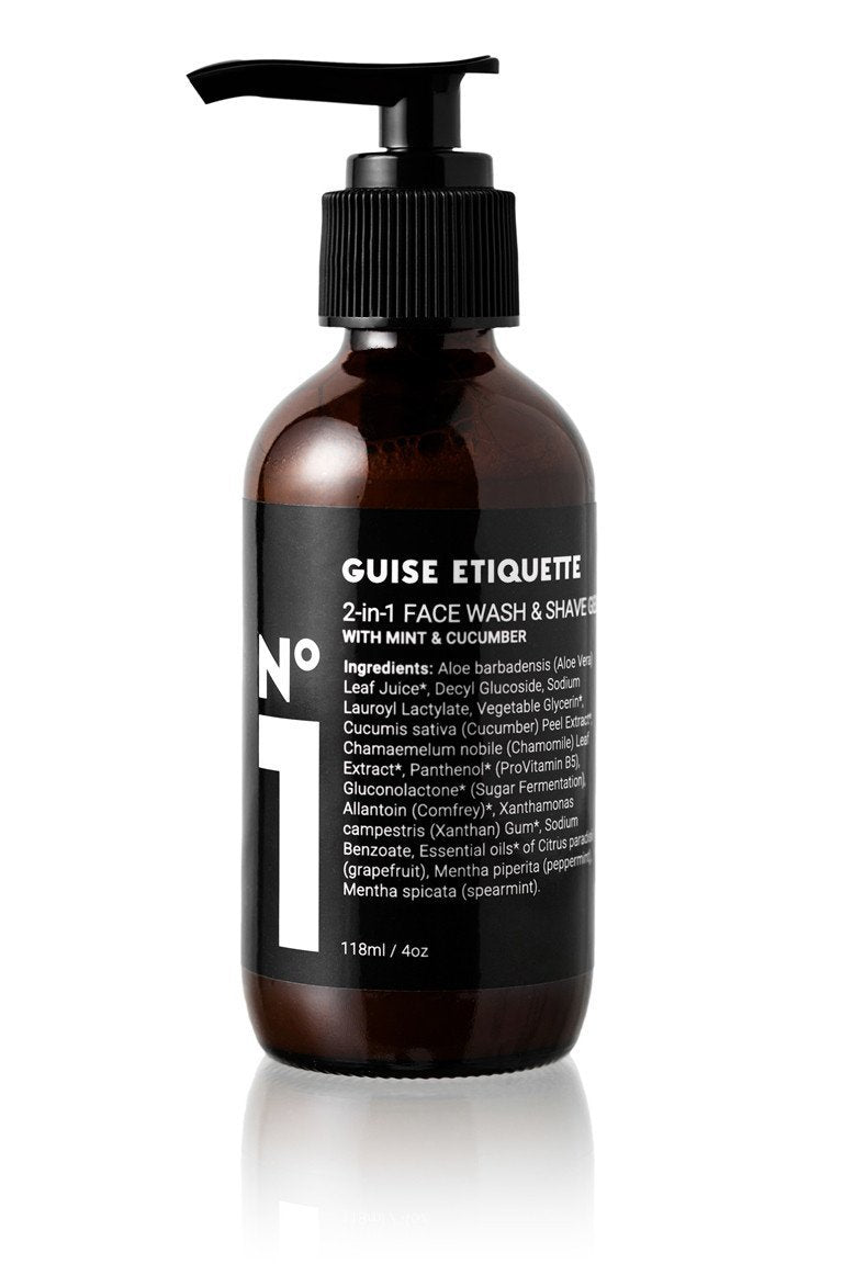 Guise Etiquette 2-in-1 Face wash & Shave Gel 4 oz.