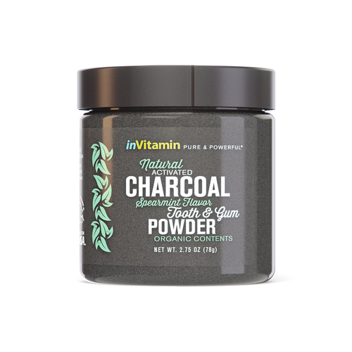 InVitamin Natural Spearmint Whitening Tooth & Gum Powder w/ Activated Charcoal 2.8oz