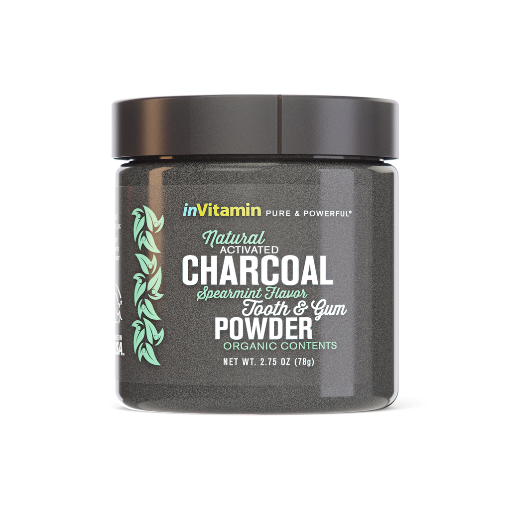 InVitamin Natural Spearmint Whitening Tooth & Gum Powder w/ Activated Charcoal 2.8oz